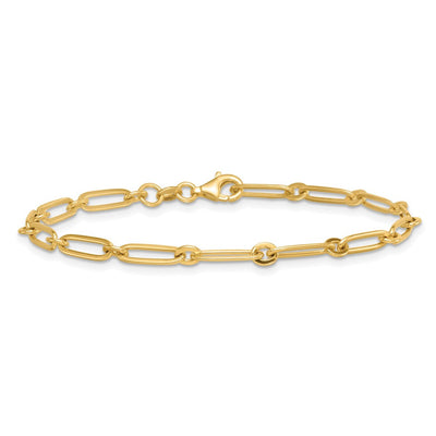 14K Polished Paperclip and Round Link, 18 x 3.75mm