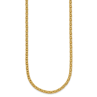 14K Polished Fancy Link Necklace, 18 x 3.4mm