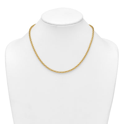 14K Polished Fancy Link Necklace, 18 x 3.4mm