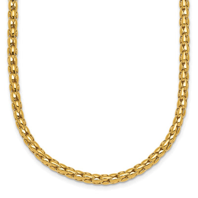 14K Polished Fancy Link Necklace, 18 x 3.4mm