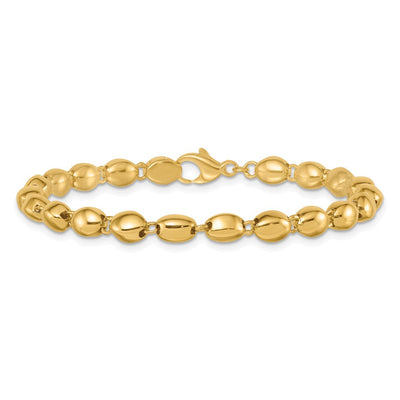 14K Polished Round Fancy Beaded, 18 x 5.25mm