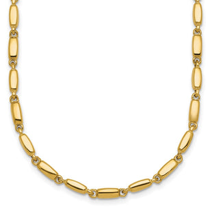 14k Polished Fancy Bar Link Necklace (Style SF3273-18)