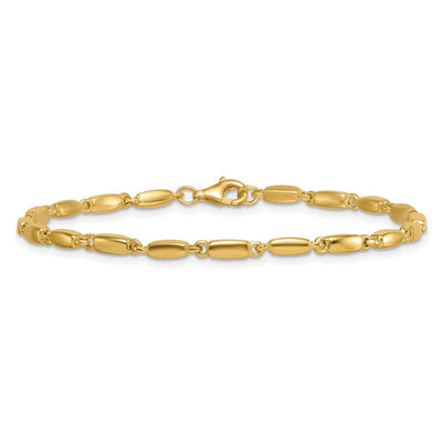 14K Polished Fancy Bar Link Necklace