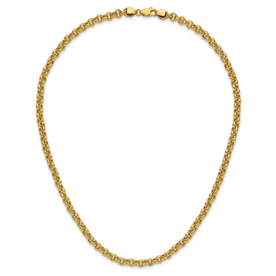 14K Polished Fancy Rolo Link Necklace