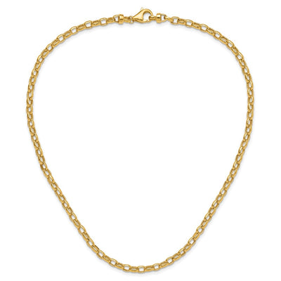 14K Polished Fancy Oval Link Bracelet