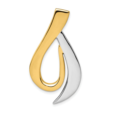 14K Two-tone Polished Slide Fits up to Regular/ Fancy or Reversible Omega, 40 x 20mm