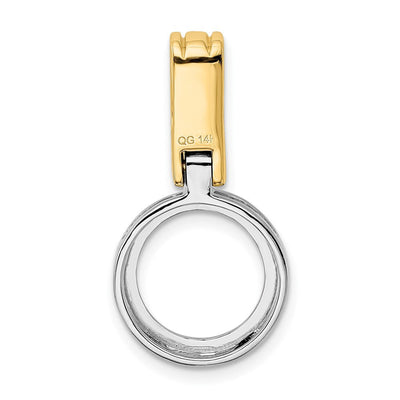 14K Two-tone Polished Slide Fits up to Regular/ Fancy or Reversible Omega, 40 x 20mm