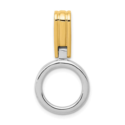 14K Two-tone Polished Slide Fits up to Regular/ Fancy or Reversible Omega, 40 x 20mm