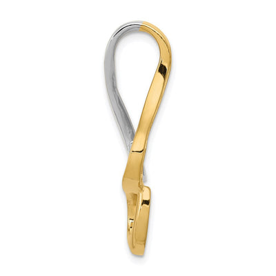 14K Two-Tone Slide Fits up to Regular/Fancy/Reversible Omega, 33 x 16mm