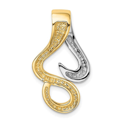 14K Two-Tone Slide Fits up to Regular/Fancy/Reversible Omega, 33 x 16mm