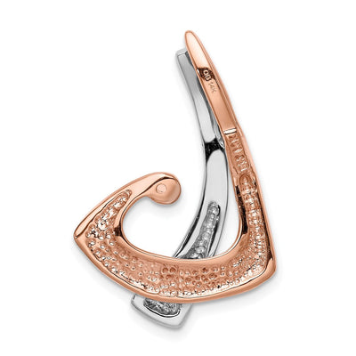 14K Two-tone Slide Fits up to Regular/ Fancy or Reversible Omega, 34 x 13mm