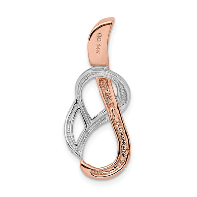 14K Two-tone Slide Fits up to Regular/ Fancy or Reversible Omega, 34 x 13mm