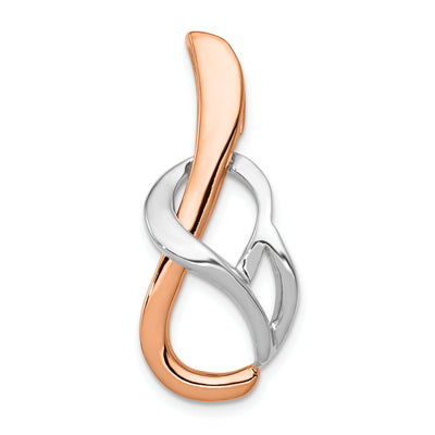 14K Two-tone Slide Fits up to Regular/ Fancy or Reversible Omega, 34 x 13mm