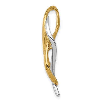 14K Two-tone Slide Fits up to Regular/ Fancy or Reversible Omega, 35 x 11mm