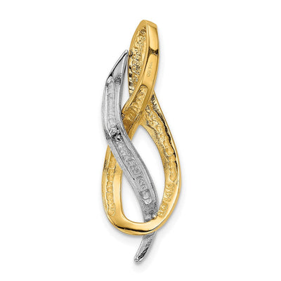 14K Two-tone Slide Fits up to Regular/ Fancy or Reversible Omega, 35 x 11mm