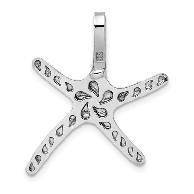 14K White Gold Starfish Chain Slide, 26.25 x 22.55mm