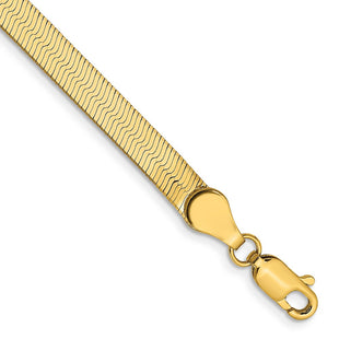 14K Silky Herringbone with Lobster Clasp Bracelet (Style SLK040-7)