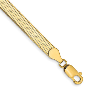 14K Silky Herringbone with Lobster Clasp Bracelet (Style SLK050-7)