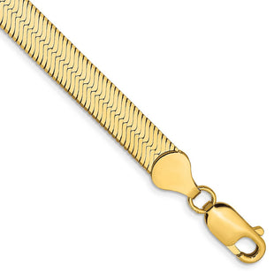 14K Silky Herringbone with Lobster Clasp Bracelet (Style SLK065-7)