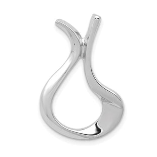 14k White Gold Polished Slide Fits up to Regular/ Fancy or Reversible Omega (Style SLW265)