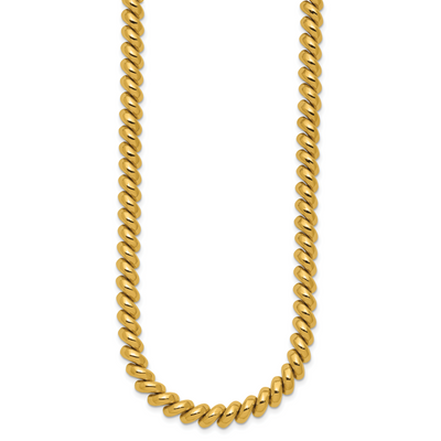 14K Polished San Marco Necklace, 16 x 6mm