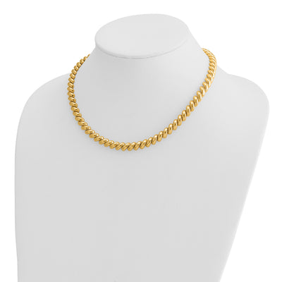 14K Polished San Marco Necklace, 17 x 8mm