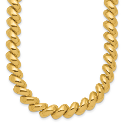 14K Polished San Marco Necklace, 17 x 10mm
