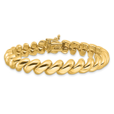 14K Polished San Marco Bracelet, 8 x 10mm