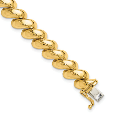 14K Polished San Marco Bracelet, 8 x 10mm