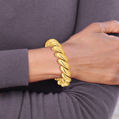 14K Polished San Marco Bracelet, 7 x 14mm