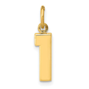 14k Small Polished Number 1 Charm (Style SP01)