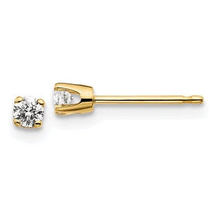 14K Yellow Gold .. I2 K-L Diamond Stud Push-on Post Earrings (Style ST1-15)