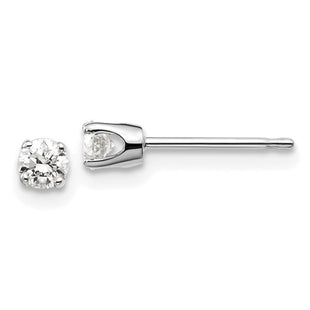 14K White Gold . I2 K-L Diamond Stud Push-on Post Earrings (Style ST1-25W)