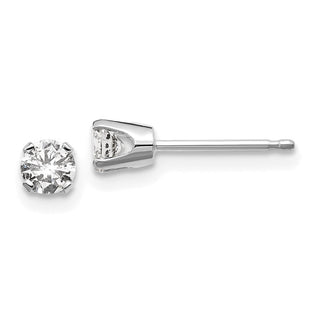 14K White Gold . I2 K-L Diamond Stud Push-on Post Earrings (Style ST1-30W)