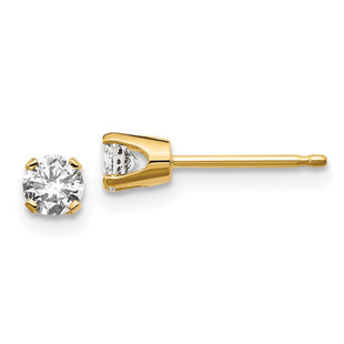 14K Yellow Gold .. I2 K-L Diamond Stud Push-on Post Earrings (Style ST1-30)