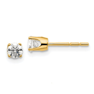14K Yellow Gold .. I2 K-L Diamond Stud Push-on Post Earrings (Style ST1-40)