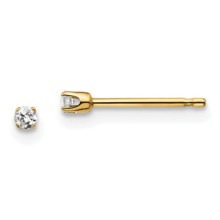 14K Yellow Gold .. I2 K-L Diamond Stud Push-on Post Earrings (Style ST1-5)