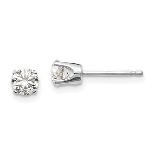 14k White Gold Earrings Style ST2 - Classique Jewelry Inc.