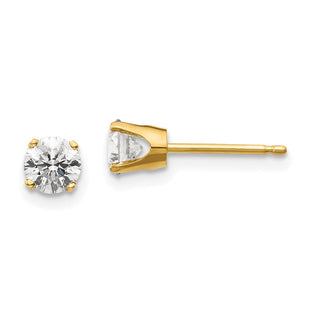 14K Yellow Gold .. I2 K-L Diamond Stud Push-on Post Earrings (Style ST1-70)