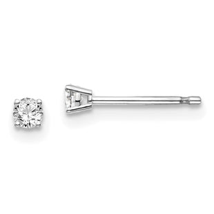14K White Gold . I1 J-K Diamond Stud Push-on Post Earrings (Style ST2-10W)