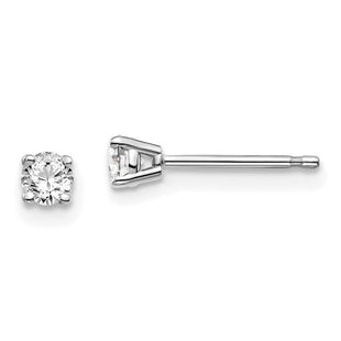 14K White Gold . I1 J-K Diamond Stud Push-on Post Earrings (Style ST2-20W)