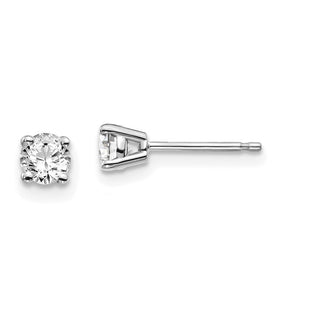14K White Gold . I1 J-K Diamond Stud Push-on Post Earrings (Style ST2-30W)