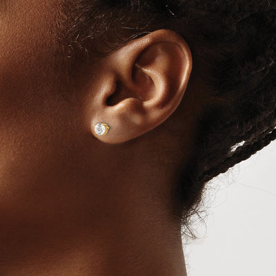 14K Yellow Gold .. VS2/SI1 G-I Diamond Stud Thread on/off Post Earrings