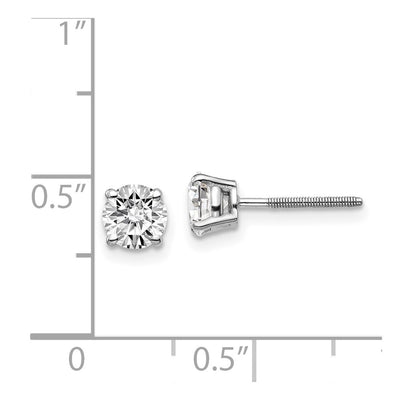 14K White Gold SI3 G-I Diamond Stud Thread on/off Post Earrings