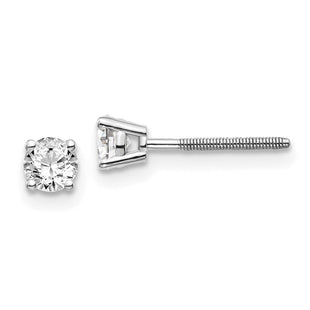 14K White Gold . SI3 G-I Diamond Stud Thread on/off Post Earrings (Style ST3-40W)