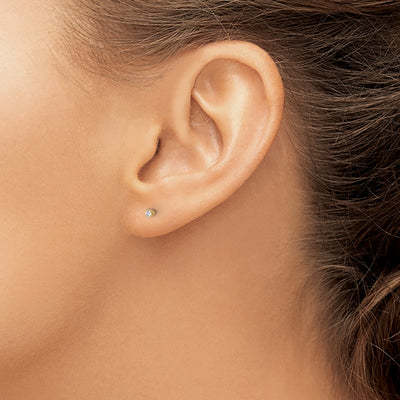 14K Yellow Gold .. VS2/SI1 G-I Diamond Stud Thread on/off Post Earrings