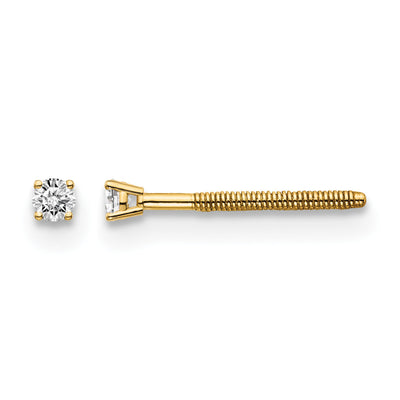 14K Yellow Gold .. VS2/SI1 G-I Diamond Stud Thread on/off Post Earrings