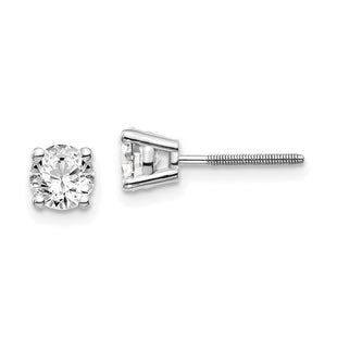 14K White Gold . SI3 G-I Diamond Stud Thread on/off Post Earrings (Style ST3-95W)