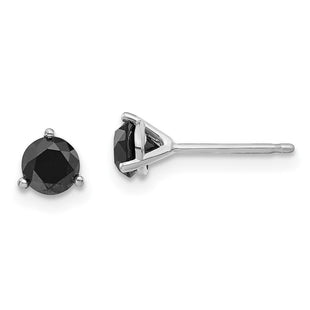 14k White Gold 3/ Black Diamond Stud Earrings (Style STBK-75W)