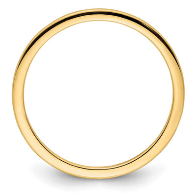 14K Yellow Gold Half Round Polished Stackable Band